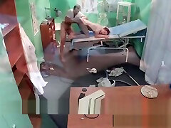 Real spycam bent over knees and sodamized from european hospital office