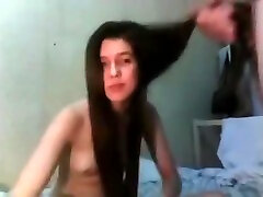 Sexy Teen Hairjob and Cum in Hair, Long Hair, Hair