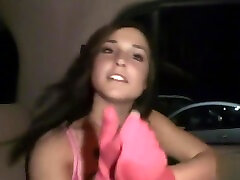 Hot teens get ride very in the car