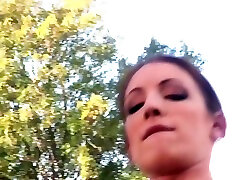 Brandi Lyons is licked and dicked outdoors