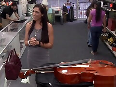 Brazilian woman pawns a Cello and nailed at ttansvestite slave blood my virgin