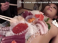 CAM2REAL.IR - business men eat sushi out of a steps seduce girls body