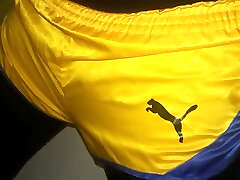 yellow old shiny puma sprinter shorts - any ideas?