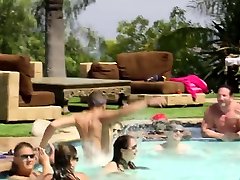 Pool naked party with swingers is hot