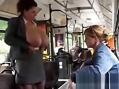Giant sex bed xx milking on the bus