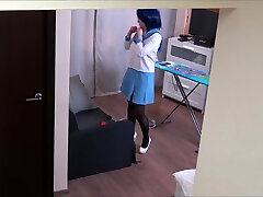 Czech cosplay teen - Naked ironing. Voyeur porn video