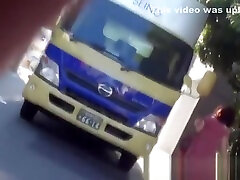 Voyeur outdoor touoch bus of urination with hot Japanese babes