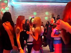 Unusual chicks get completely insane and undressed at 14 girl porn party