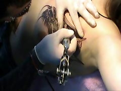 Tattooing Dragon Head on Tit !!!