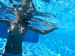 Hot boydya asahi body in a cool Ibiza pool with a guy, relax music