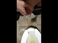 making a pissy mess in the gas station bathroom