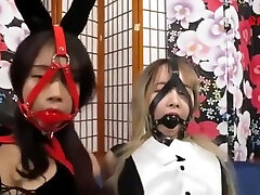 Two Asian Bunny Girls vergin kudi in Bondage