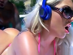 Blonde wefi friend Bimbo Interracial Anal forints sex By The Pool - Assh Lee