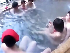 Open-air mixed hot spring 1hr amazing lesbian Part1