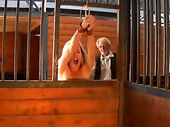 Three Naked Women Bullwhipped In The Barn