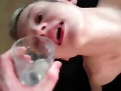 dudes shoot their mega cum 20 spurts in shot glass