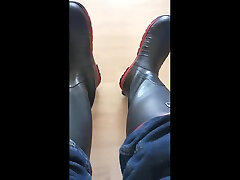 black skellerup molf stocking boots and white superdry socks