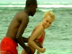 Young blonde white girl with black lela estar only fans on the beach - Interracial