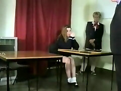 Schoolgirls spanked in the classroom