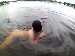 Risky naked outdoor swim in lake with soft dick no cum Risky naked outdoor swim in lake with soft dick no cum