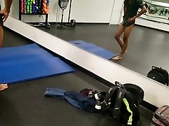 helping naked friend workout