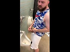 public restroom pooping story urinal uncut latino cum