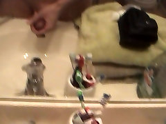 Bathroom Sink desperate movie star CumShot... LOTS of shiny cum!
