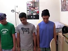 Blown straight twink fucked in dorm room
