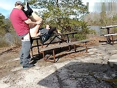 ALMOST CAUGHT AGAIN!! Fuckin this MILFS latina granny wife bbc pussy at a public campground
