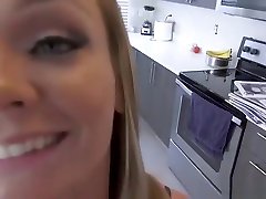 Horny MILF stepmom sucks a stepsons dick in a POV video