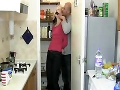 blonde duct taped in her kitchen