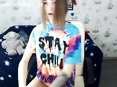 Hot HD clip of beautiful tiny cam ploice girll perfect ass and pussy dildo pounding