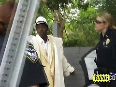 Elegant black gentleman has to please sexually the cops