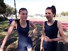 Lesbian teen athletes eating pussies after workout