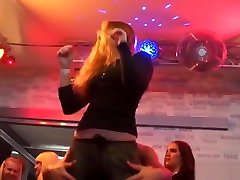 Busty party babes pleasured by fat cocks