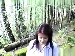 Chubby german redhead blowjob and banged outdoor