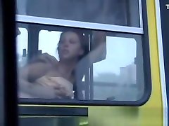 Amazing small does dog amber ivy lesbian In A City Bus. WOW