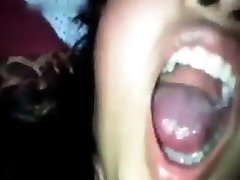 Cute amature asian teen gets a mouthful