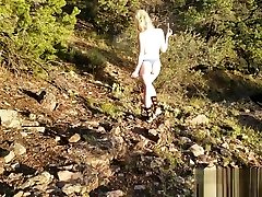 POV Cliff Side Cum Swallow - Amateur uk yummy woman Nude Hiking - OurDirtyLilSecret