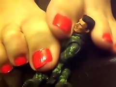 Giantess feet caught on couch