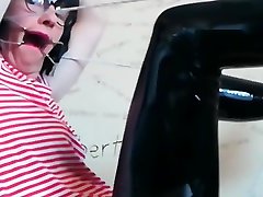 Teen Chairtied in latex pants