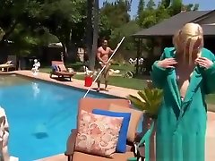 Pool guy nails big tit blonde babe