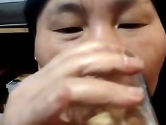 Asian amateur drink ellie fucks and cum
