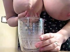 Big pakistani new sexx video filling cup with milk
