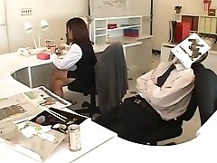 Japanese business lady likes to analhard sax in office