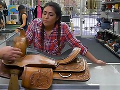 Texas cowgirl anal fucked by pawn dude in the backroom