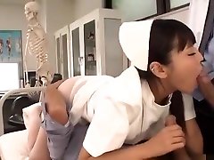 Perfect Asian threesome with underwear girl ass nurse