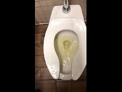 taking a slping pron novi in all over public toilet