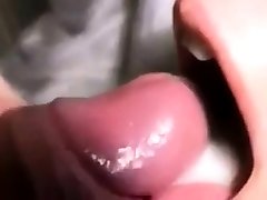 Delicious teen twink eating cum