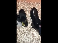 putting my old and smelly dr.martens with sk8erboy socks
